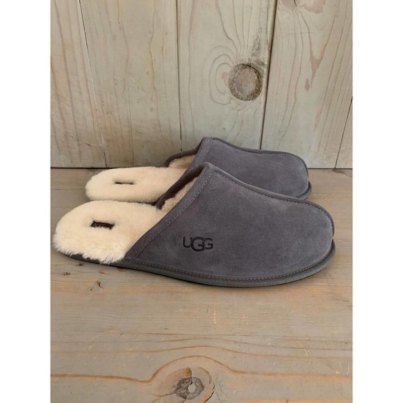 UGG MENS SCUFF SLIPPERS DARK GRAY MENS SIZE US 14 NEW - Picture 4 of 10
